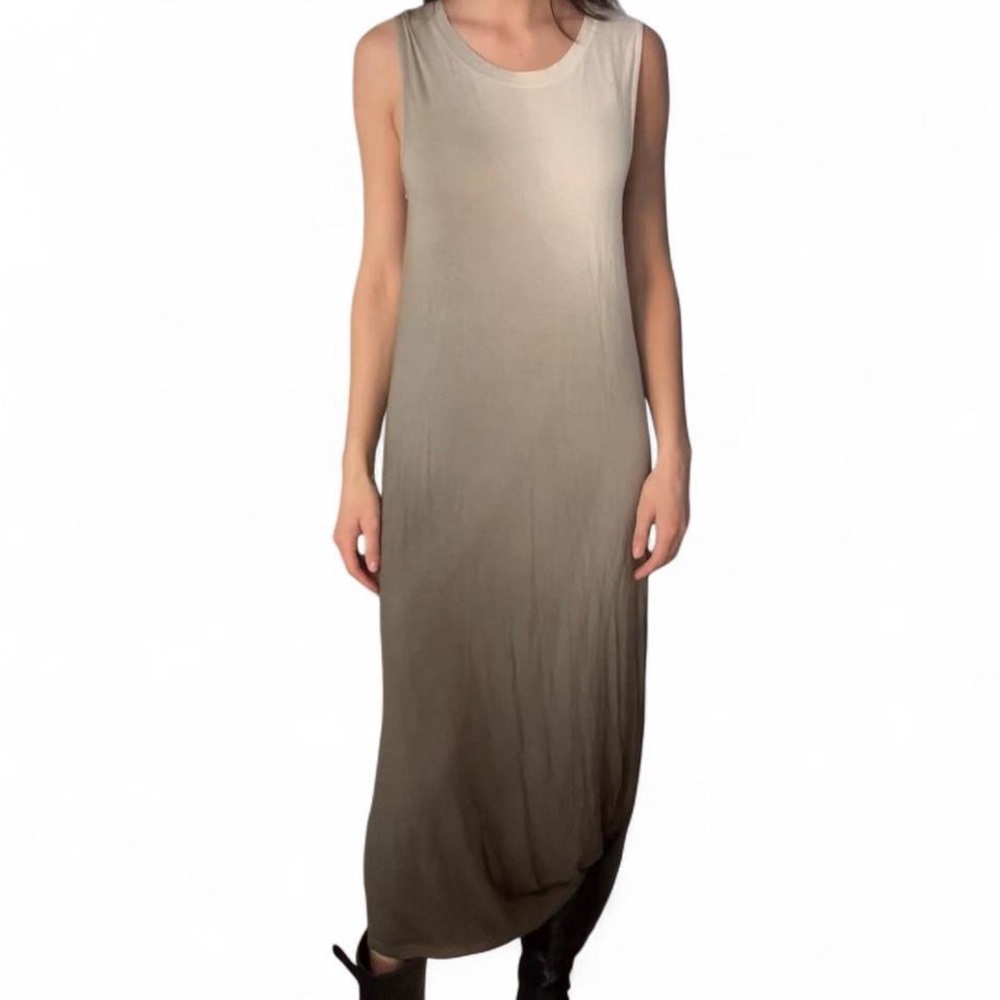 Mystree Asymmetrical Ombre Dress in Cream and Brown